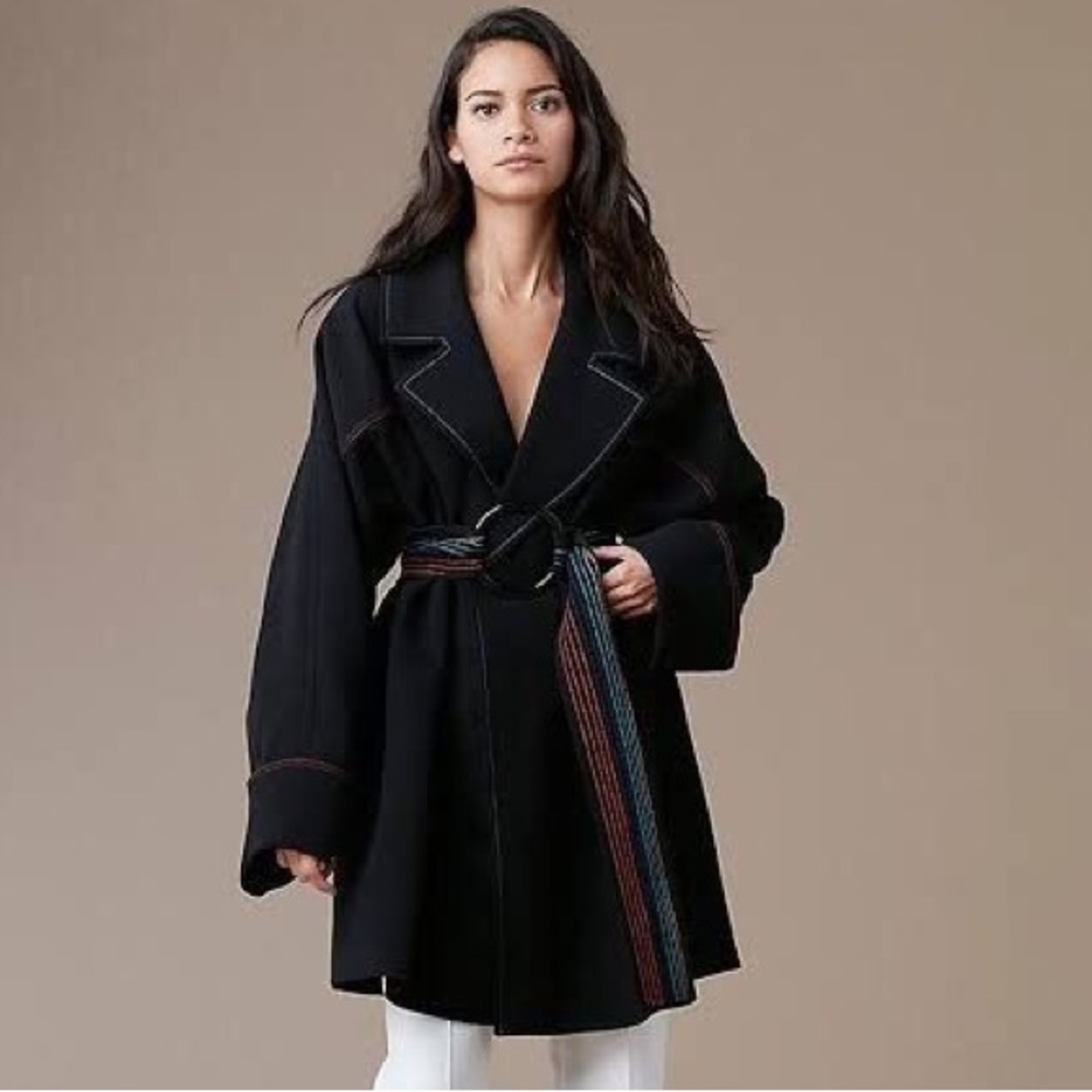 DVF Runway oversized Rainbow Belted Trench Coat NWT